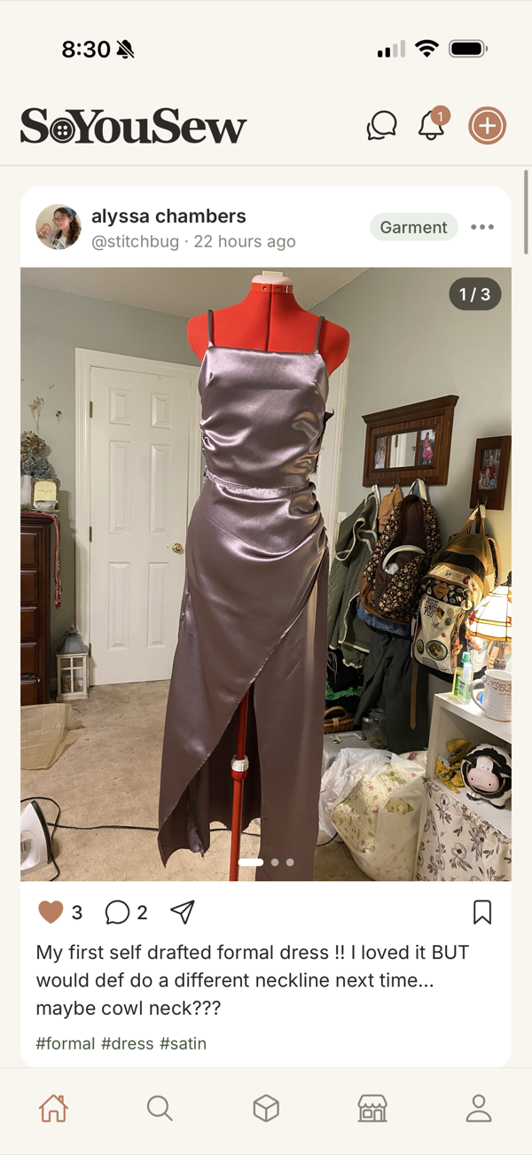 The So You Sew home feed of makes from people you follow
